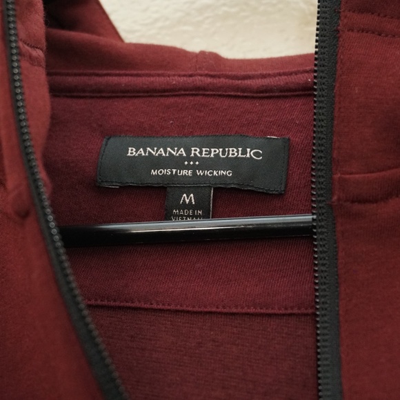 Banana Republic Maroon Hoodie Mens M Half Zip NWOT - Picture 7 of 8